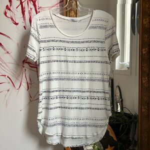 Dex White Short Sleeve Tee with Soft Fabric and Relaxed Fit L